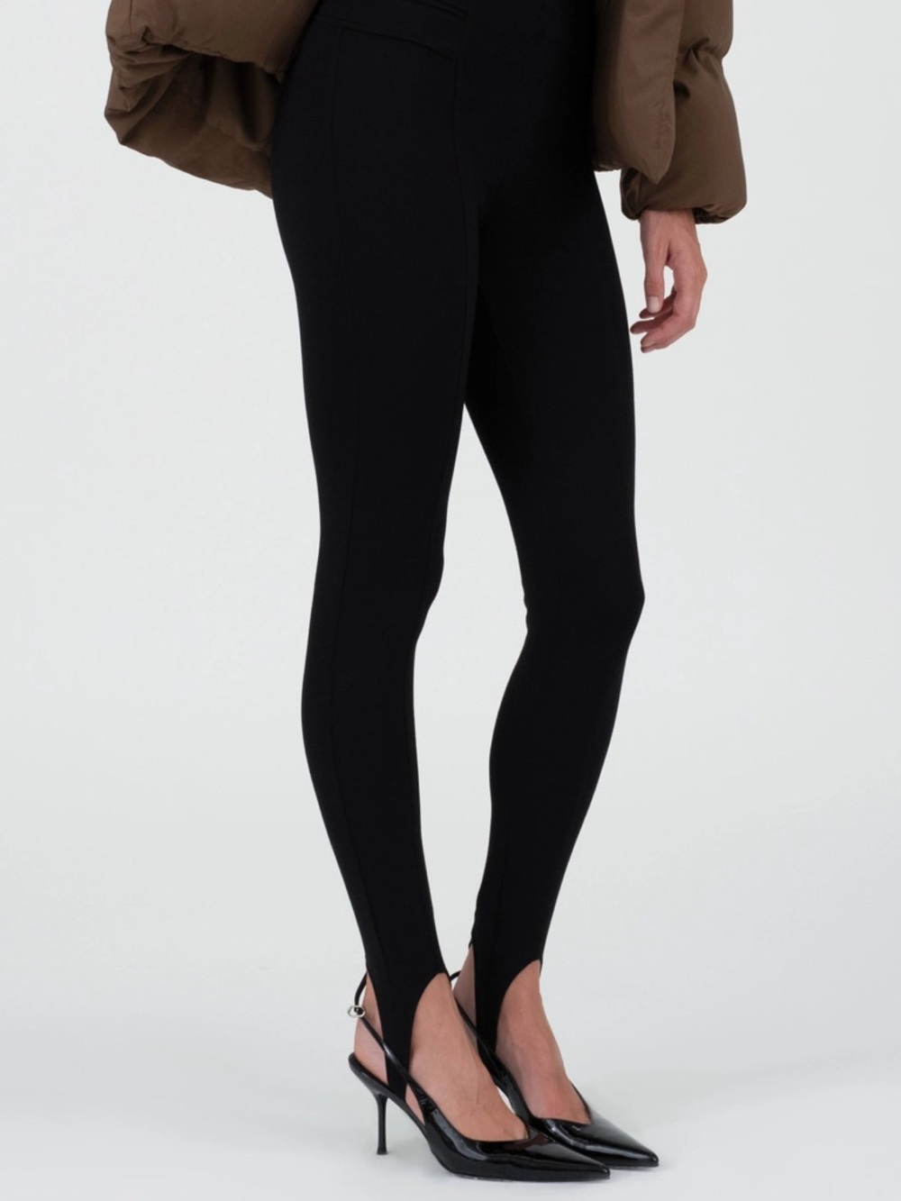 BLACK HIGH WAISTED STIRRUP PANTS